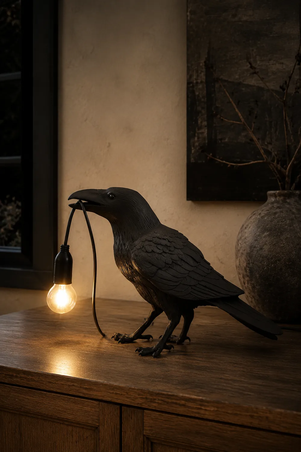 Raven Resin Table Lamp - Lumpaz