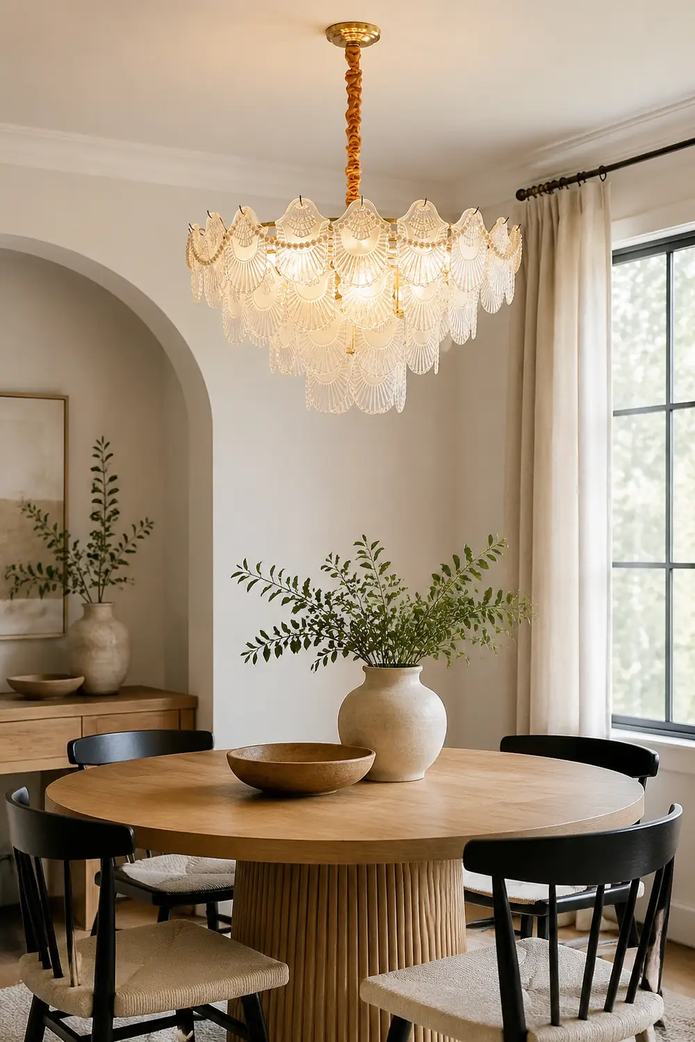Pearl Glass Shell Chandelier - Lumpaz