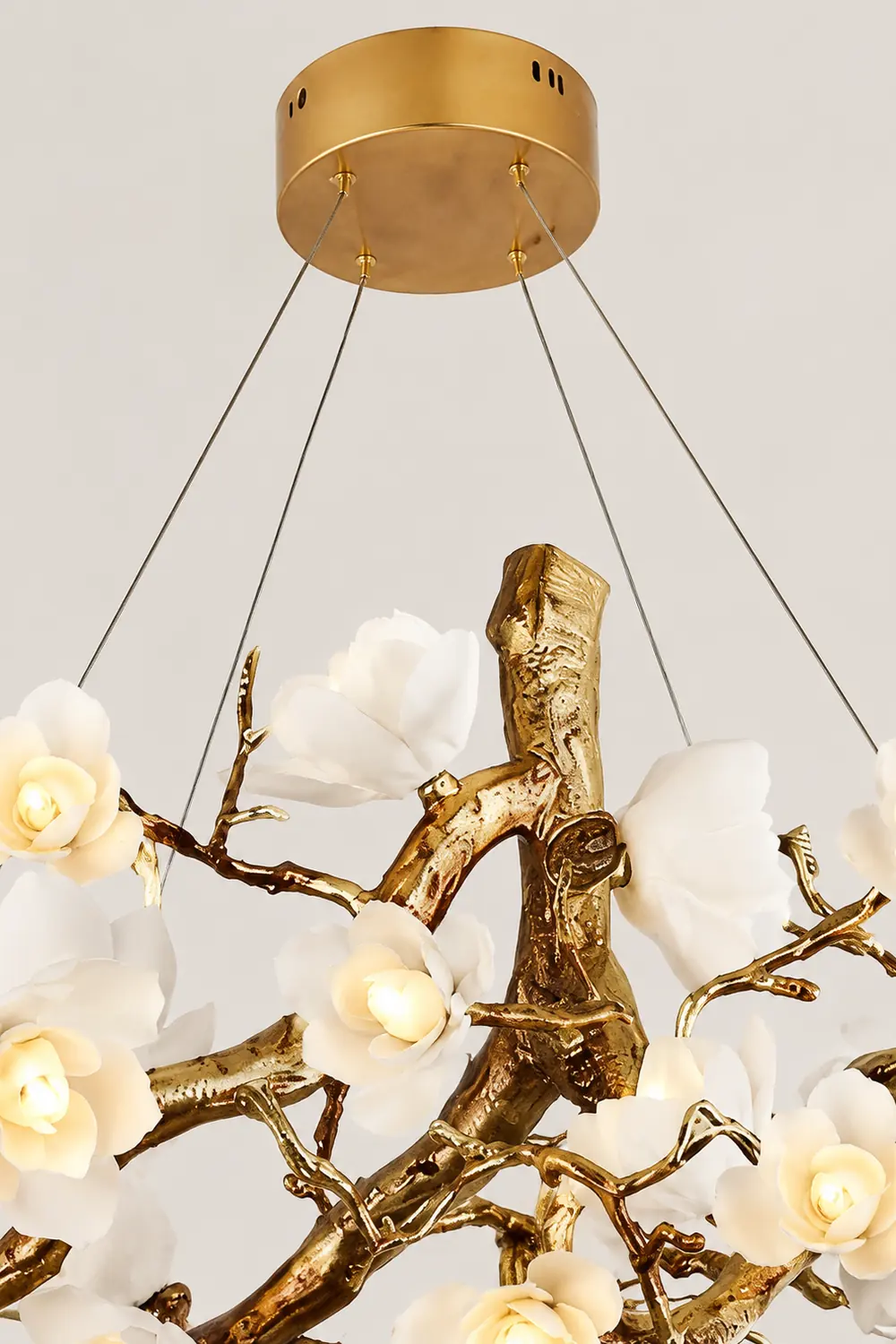 Flower Bloom Branch Brass Chandelier - Lumpaz