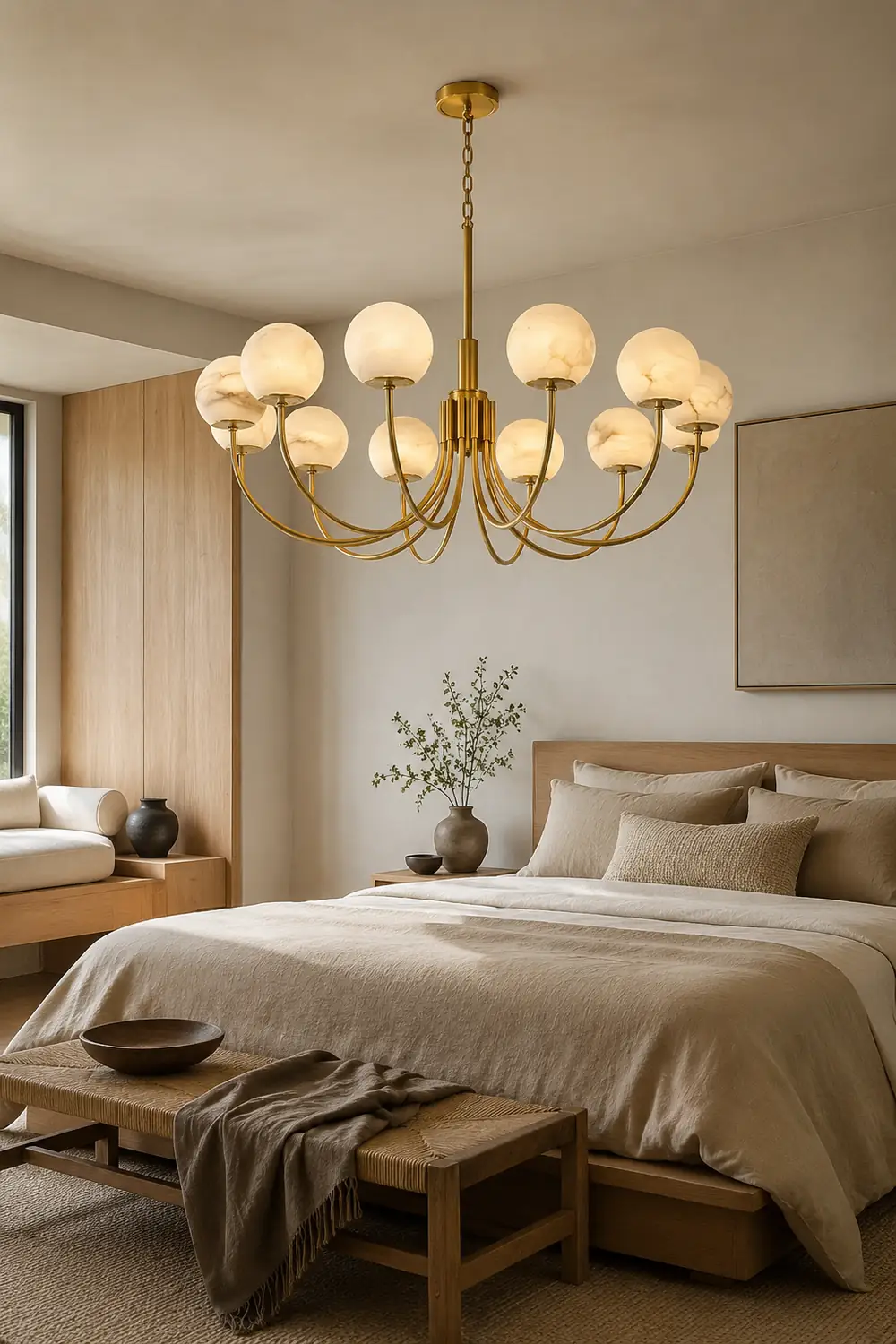 Aurelian Alabaster Globe Chandelier - Lumpaz