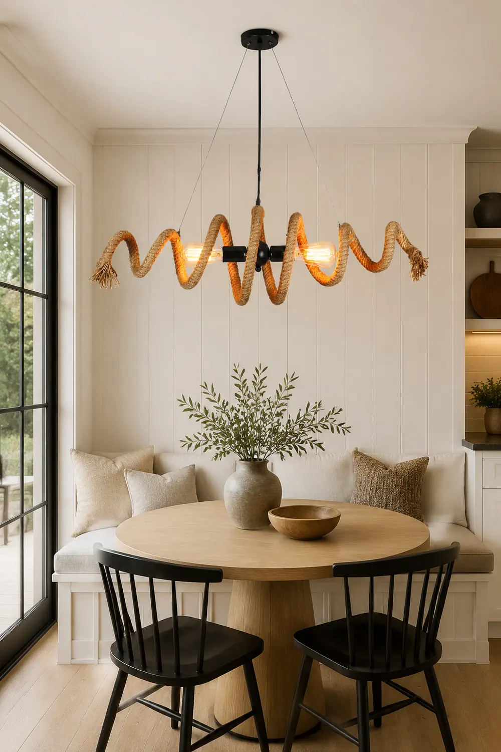 Hemp Rope Industrial Spiral Chandelier - Lumpaz
