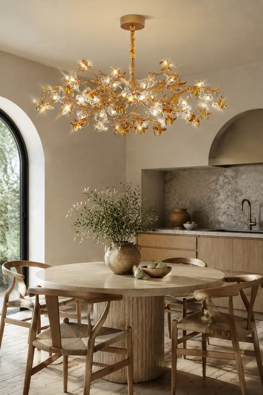 Aosta Brass Branch Chandelier - Lumpaz