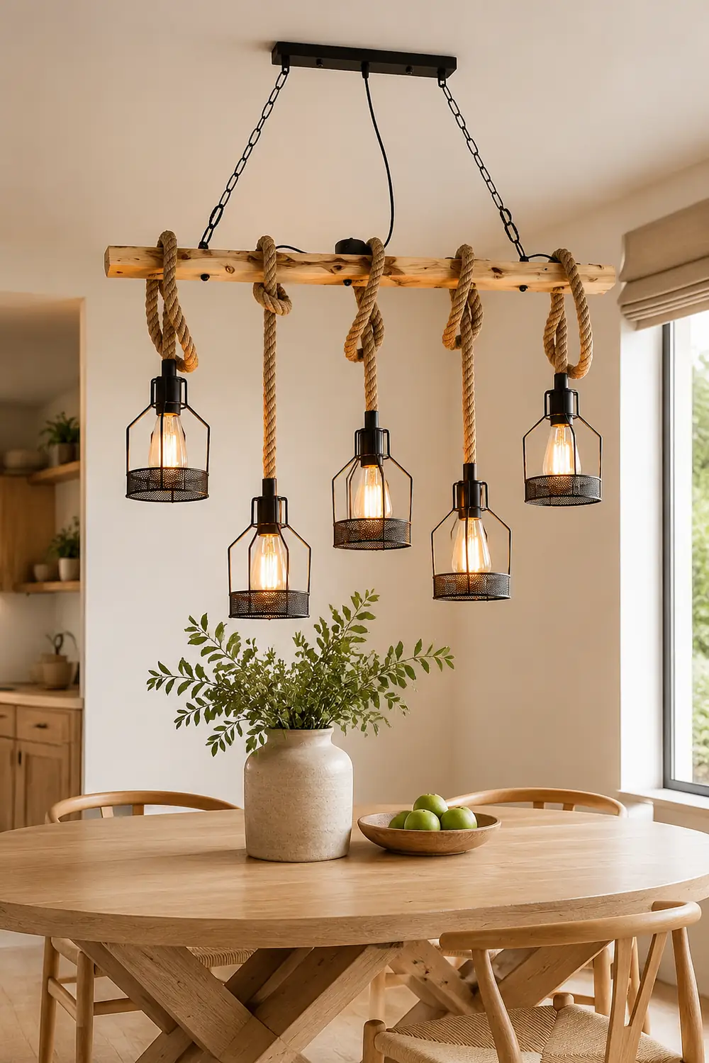 Hemp Rope Industrial Grenade Chandelier - Lumpaz