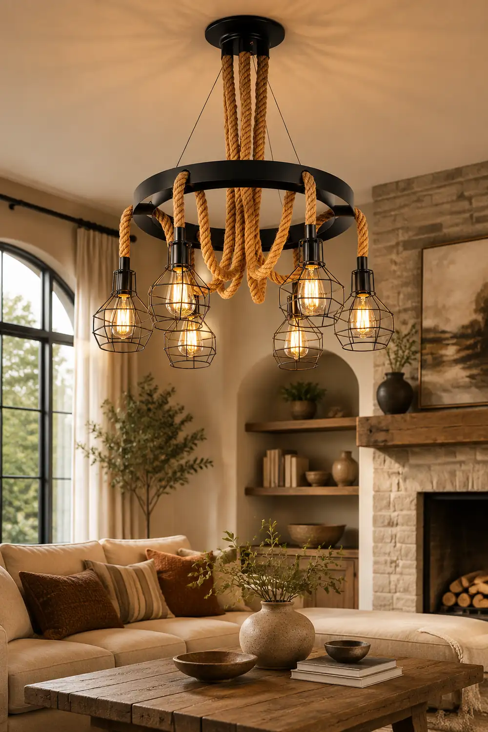 Hemp Rope Industrial Starfall Chandelier - Lumpaz