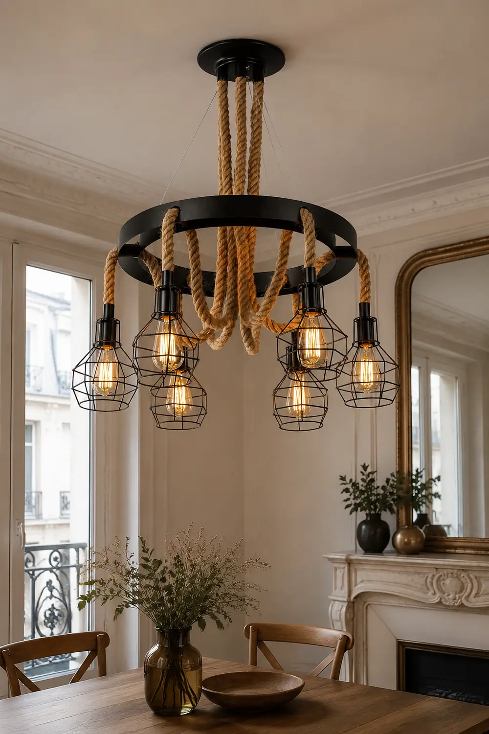 Hemp Rope Industrial Starfall Chandelier - Lumpaz