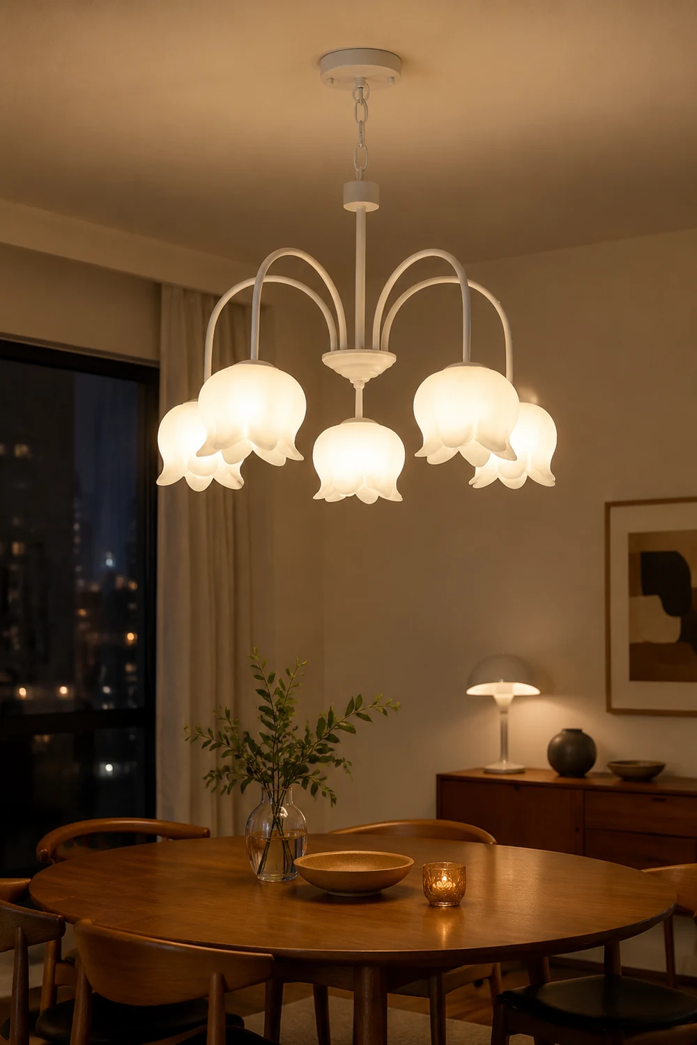 Curved Arm Bell Chandelier - Lumpaz