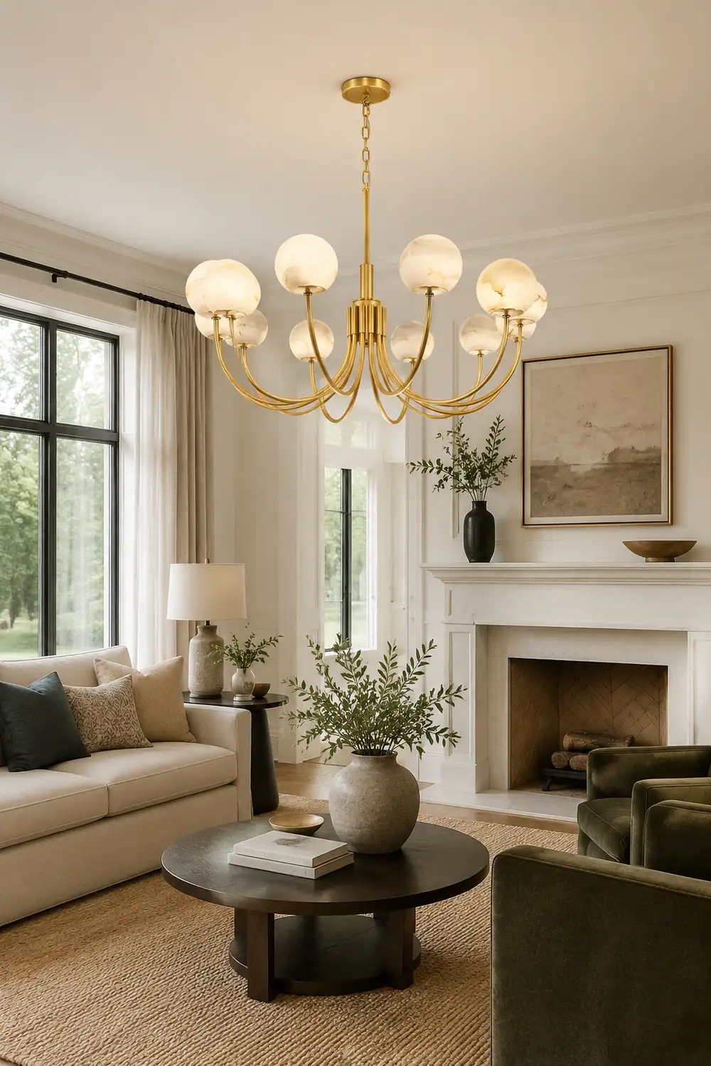 Aurelian Alabaster Globe Chandelier - Lumpaz