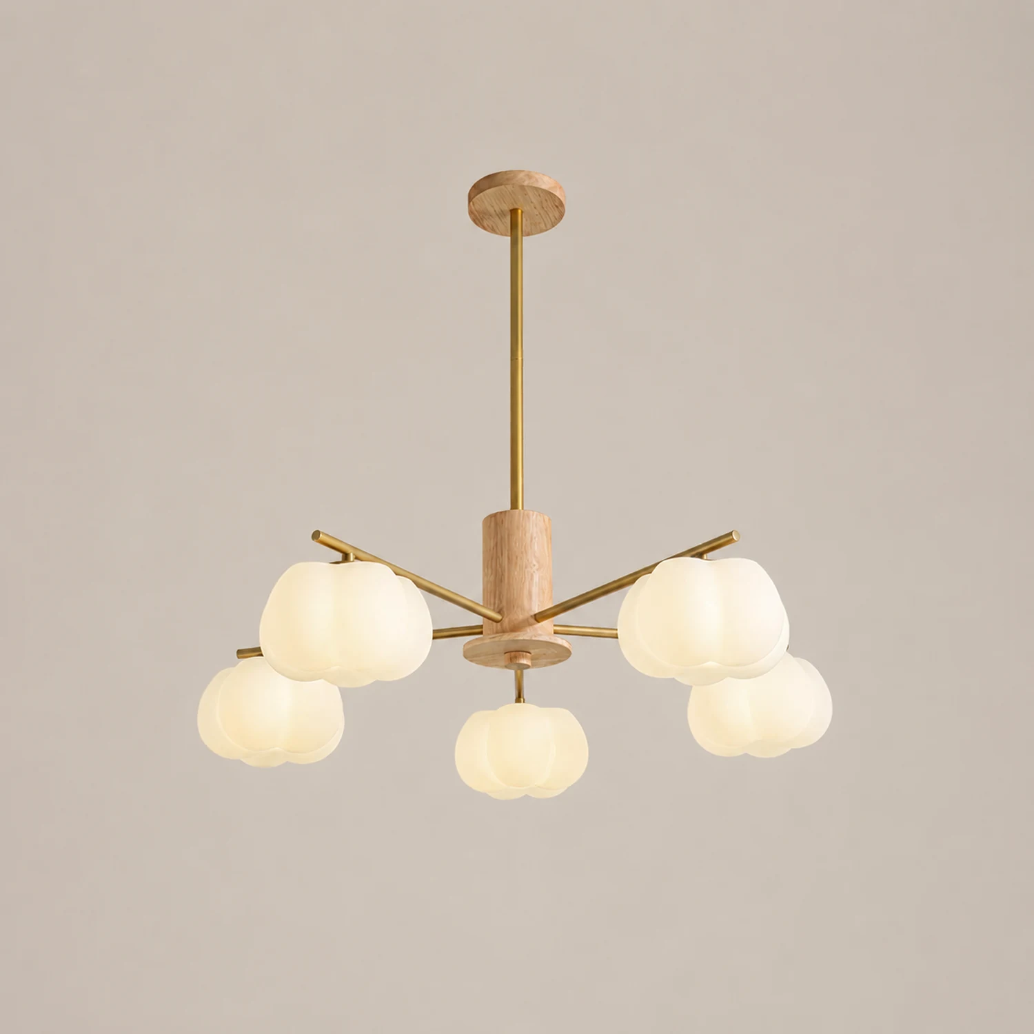 Wooden Cotton Balls Chandelier - Lumpaz