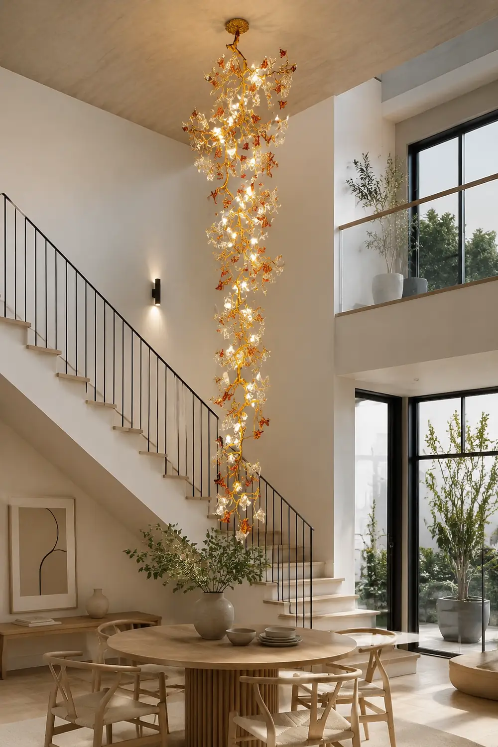 Brass Maple Branch Chandelier - Lumpaz