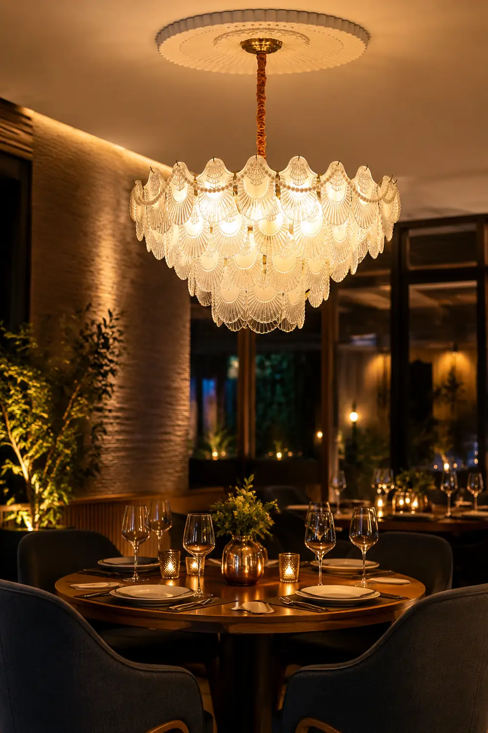 Pearl Glass Shell Chandelier - Lumpaz