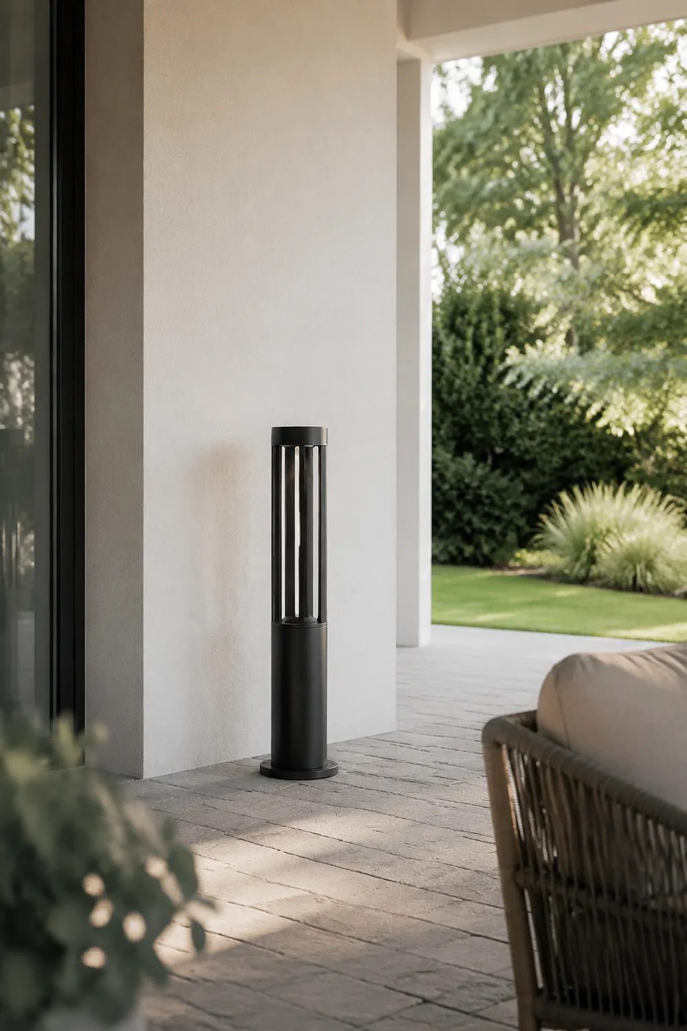 Black Cylindrical Garden Outdoor Light - Lumpaz