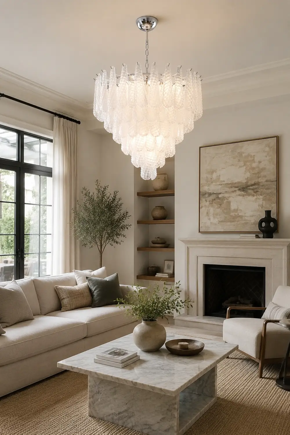 Grid Glass Waterfall Chandelier - Lumpaz