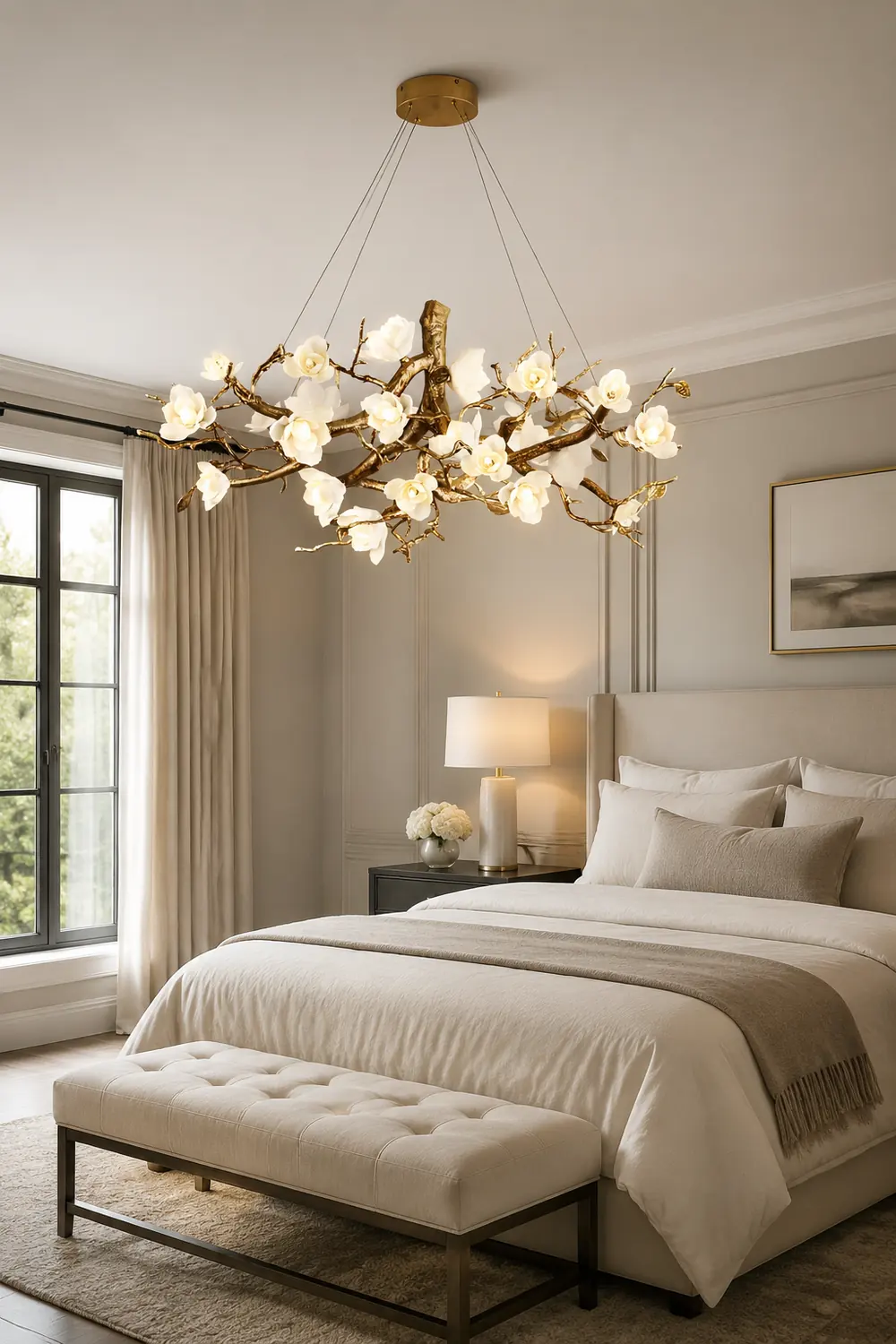 Flower Bloom Branch Brass Chandelier - Lumpaz