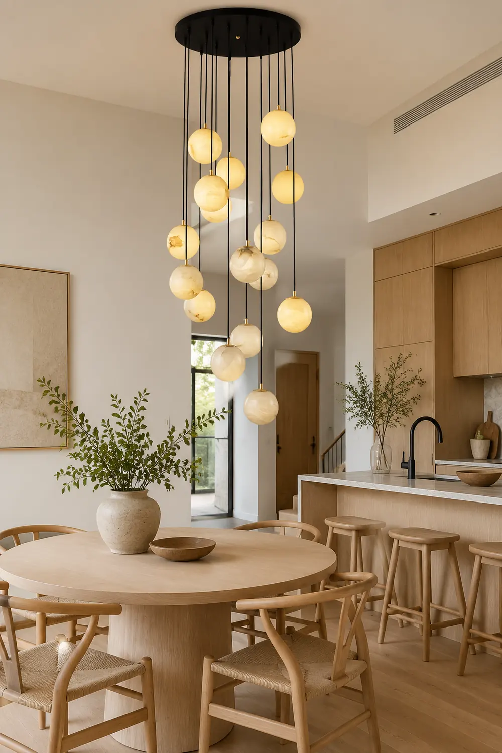 Alabaster Balls Cluster Chandelier - Lumpaz