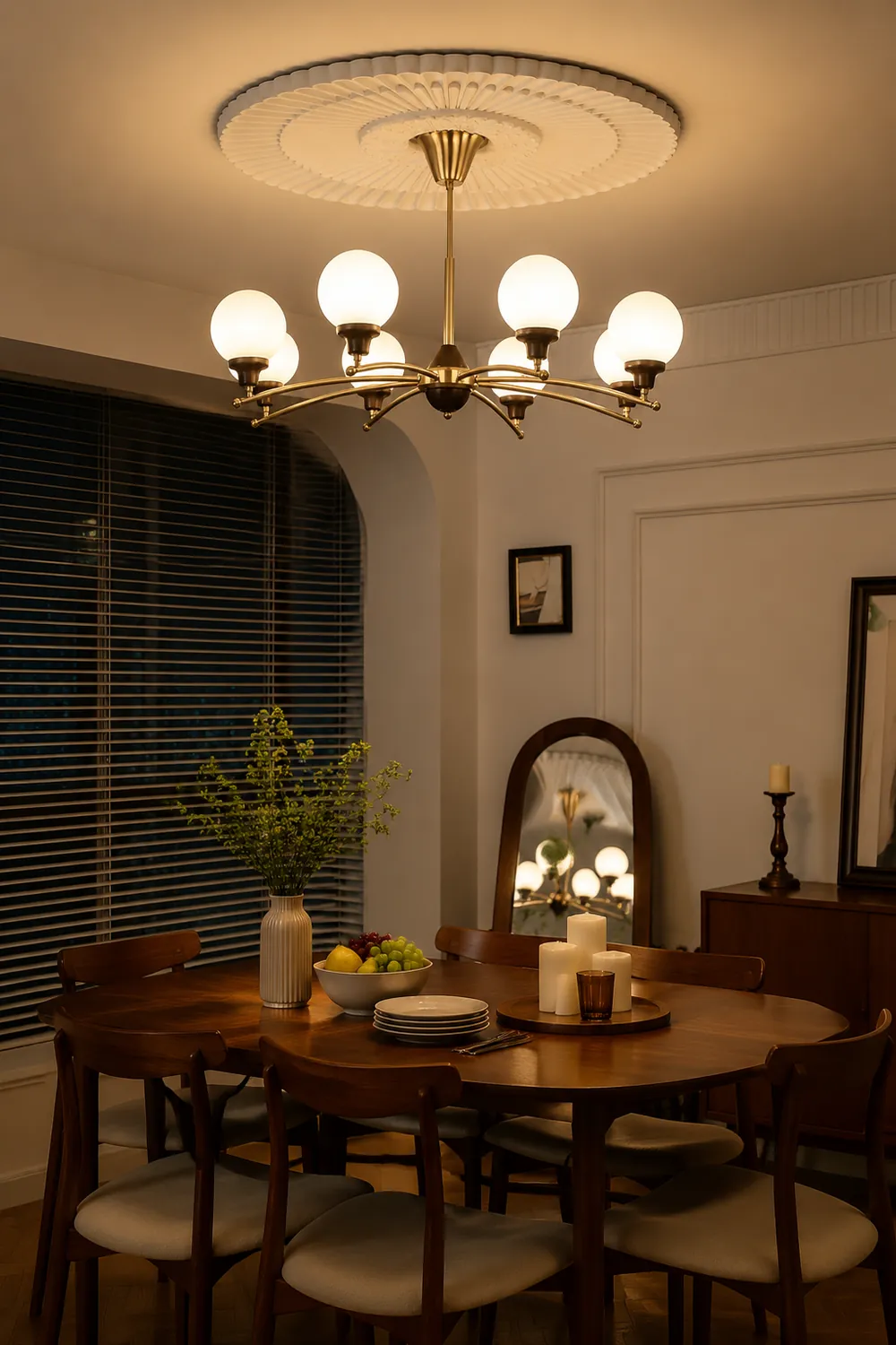 Walnut Glass Ball Chandelier - Lumpaz