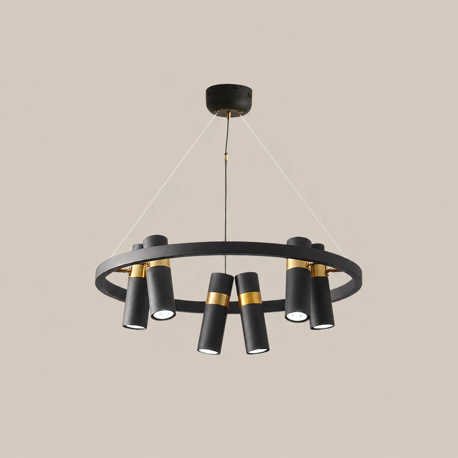 Black Mutil Pipe Chandelier - Lumpaz