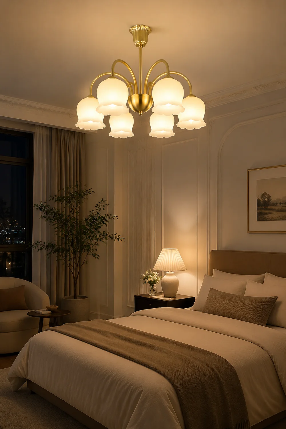 Orchids Brass Chandelier - Lumpaz