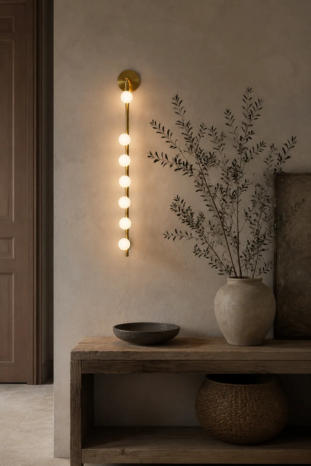 Brass Glass Tube Wall Lamp - Lumpaz