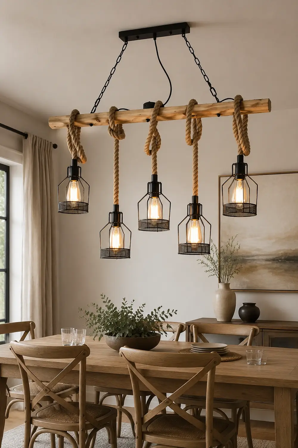 Hemp Rope Industrial Grenade Chandelier - Lumpaz