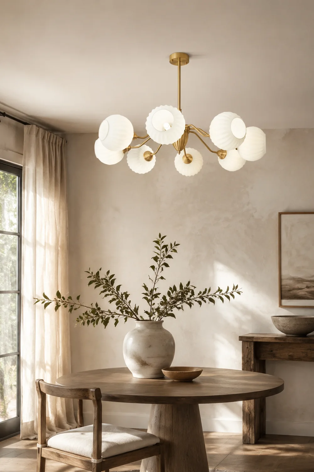 Ribbed Glass Ball Chandelier - Lumpaz