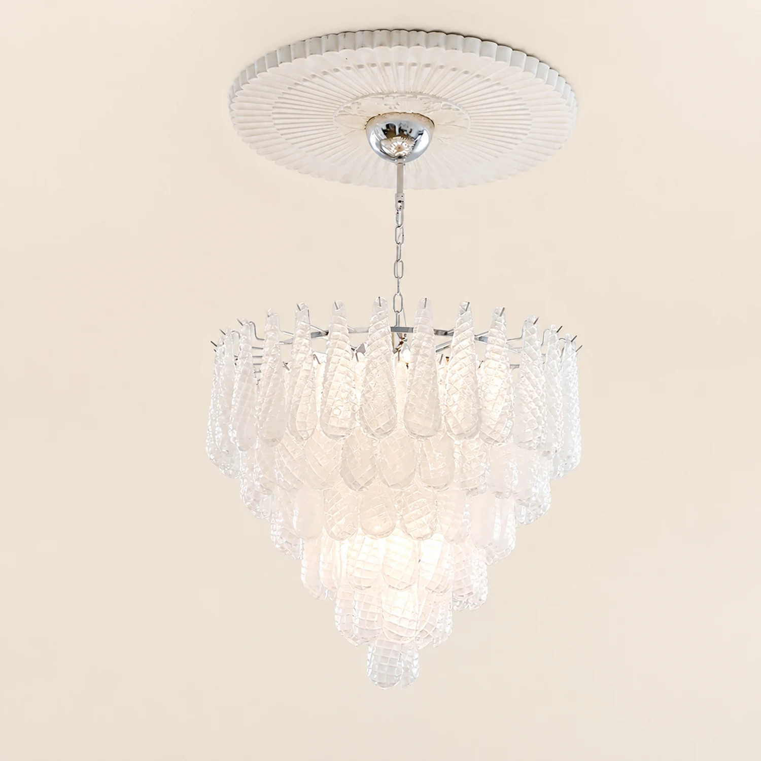 Grid Glass Waterfall Chandelier - Lumpaz