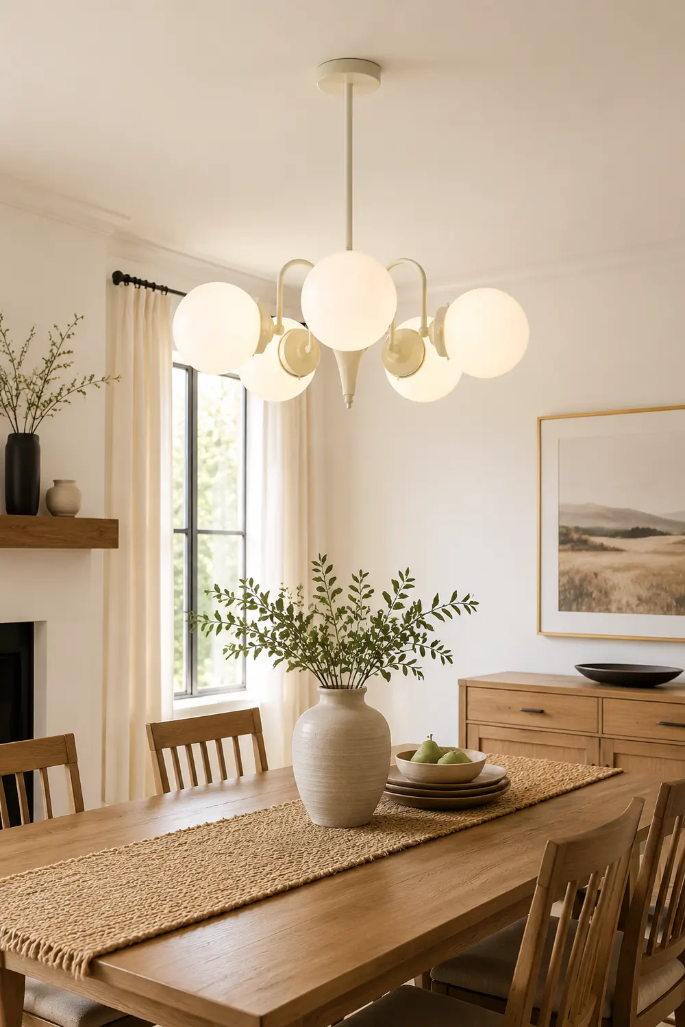 Cream Glass Ball Chandelier - Lumpaz