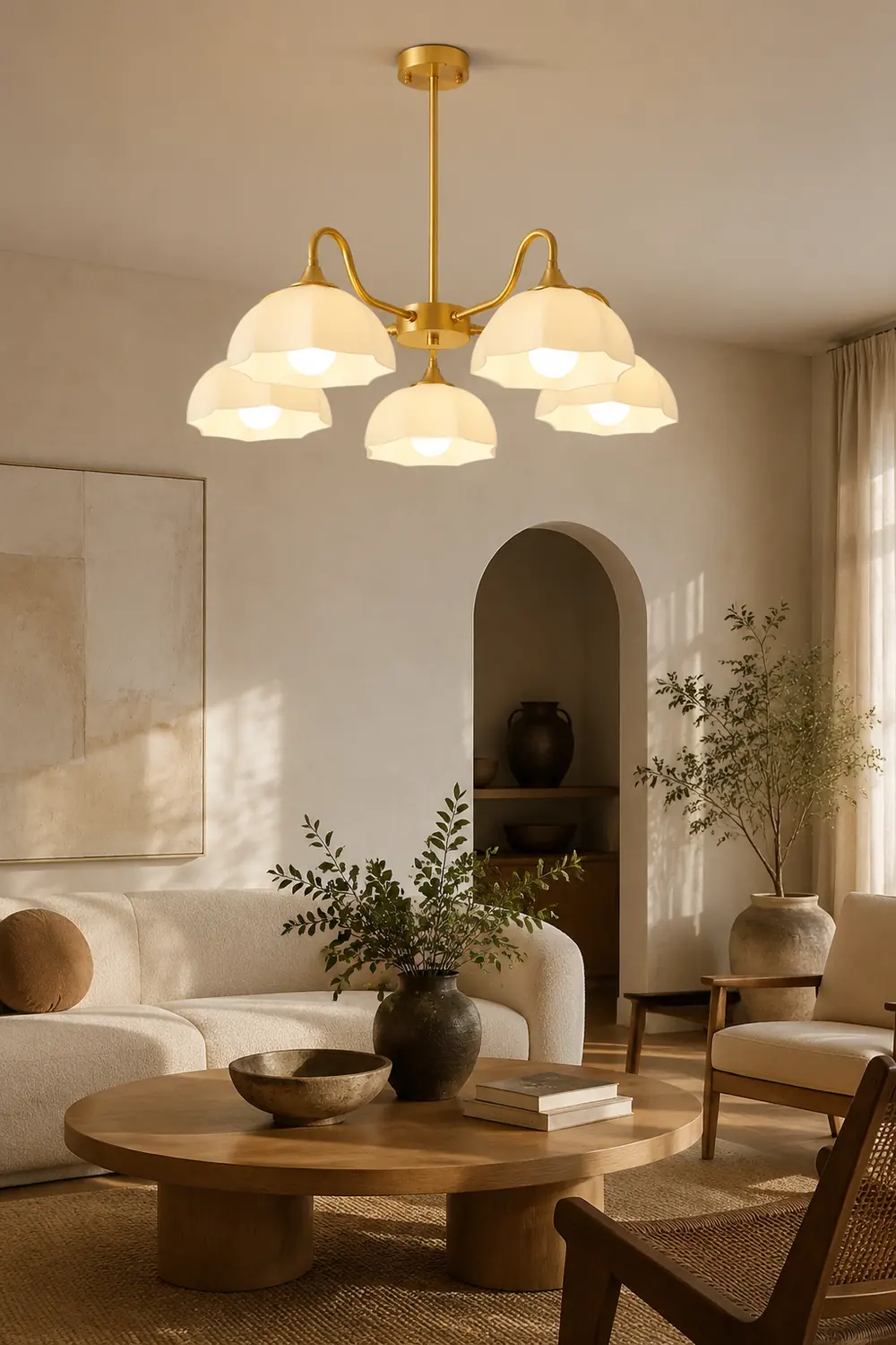 Octagonal Glass Bowl Chandelier - Lumpaz