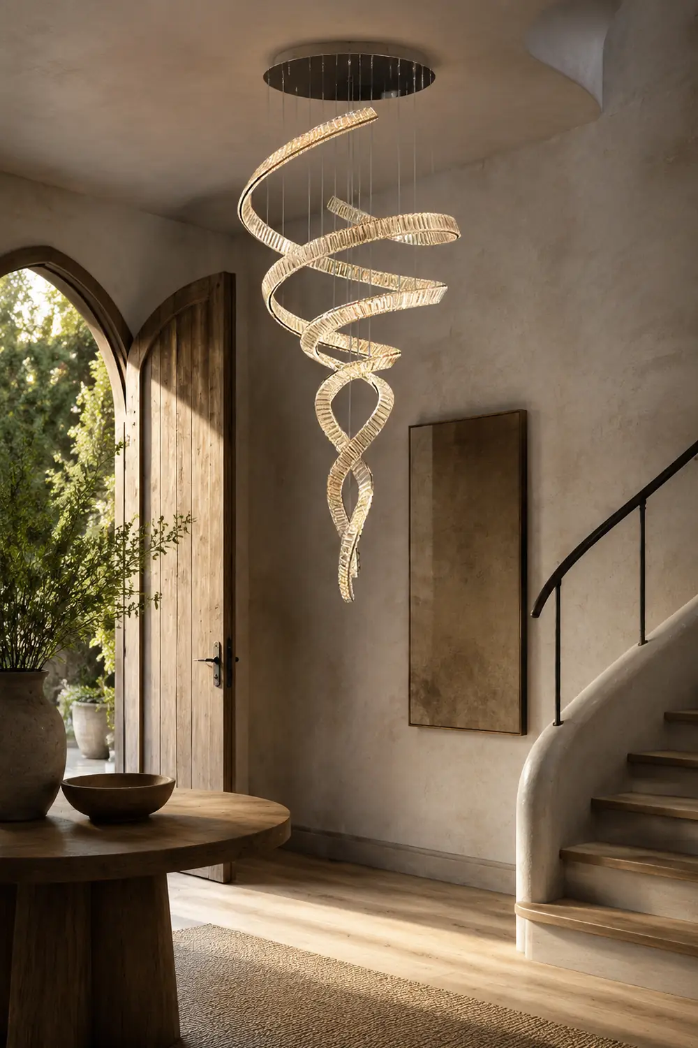 Long Spiral Crystal Chandelier - Lumpaz