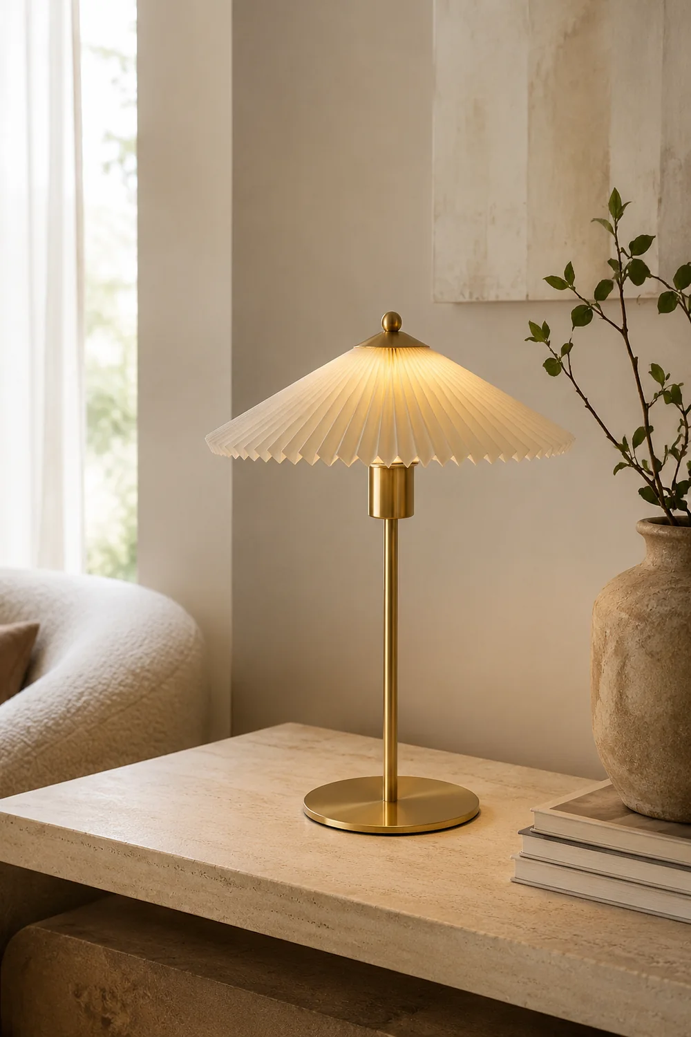Perla Pleated Table Lamp - Lumpaz