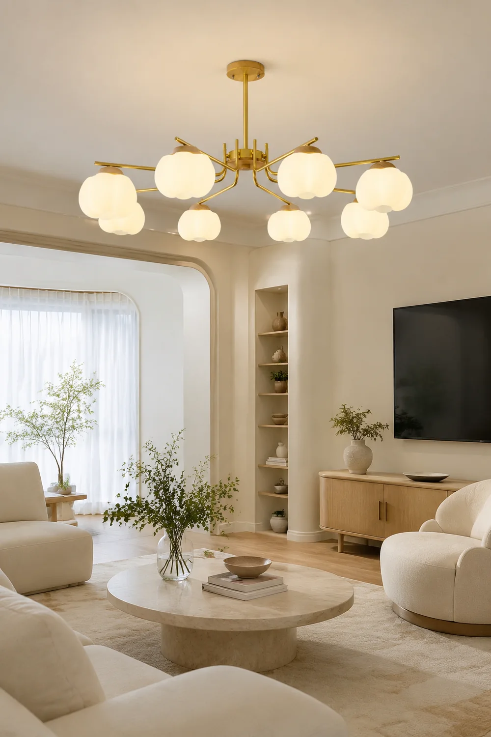 Plastic Cotton Balls Chandelier - Lumpaz