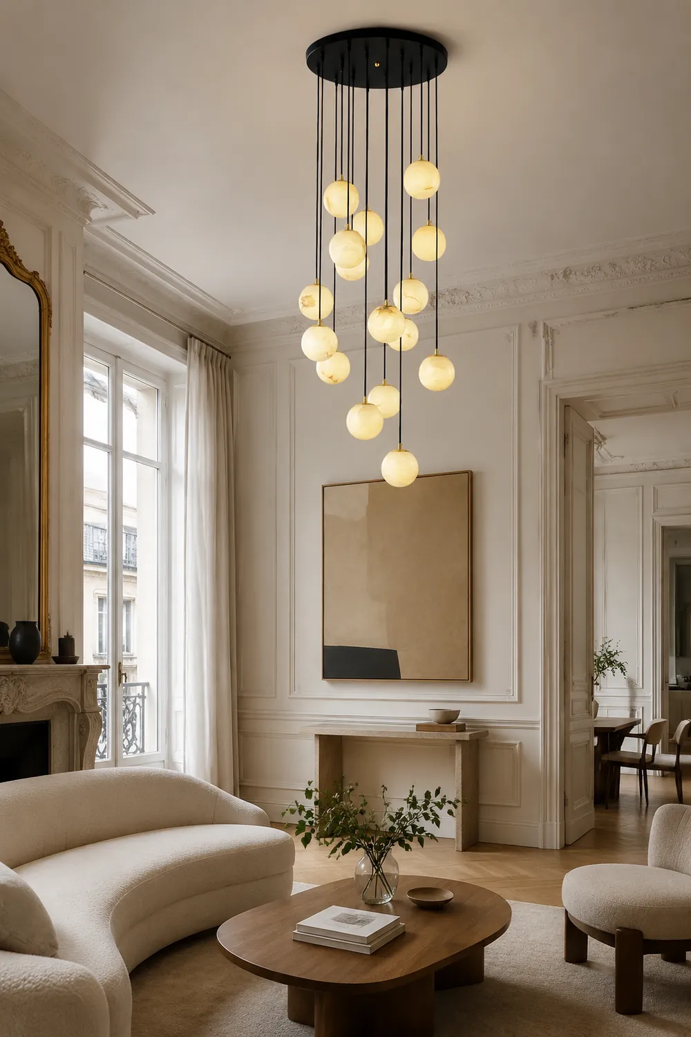 Alabaster Balls Cluster Chandelier - Lumpaz