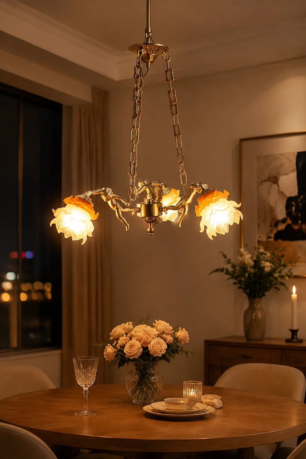Putti Statuettes Brass Suspension - Lumpaz