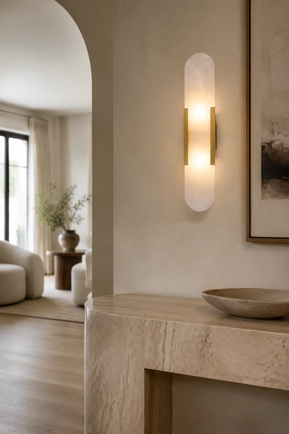 Melange Elongated Alabaster Wall Lamp - Lumpaz