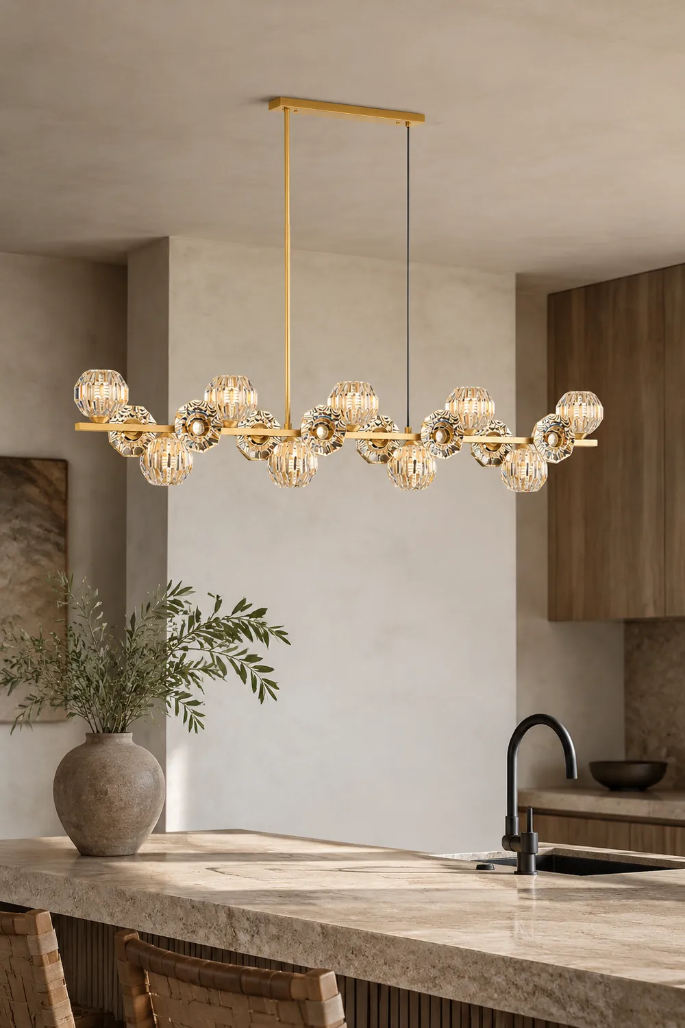 Crystal Glass Ball Chandelier - Lumpaz