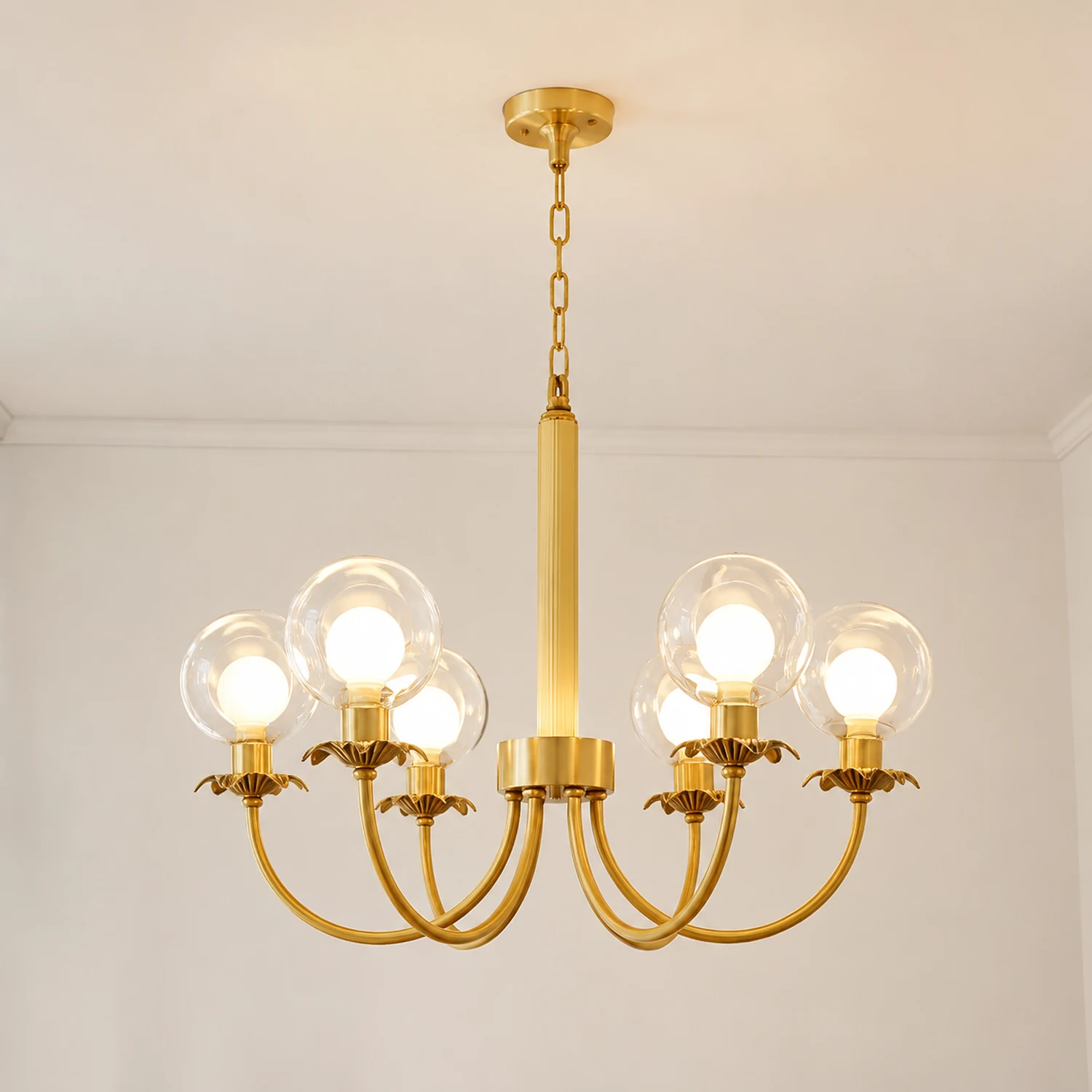 Aureate Radiance Glass Chandelier - Lumpaz