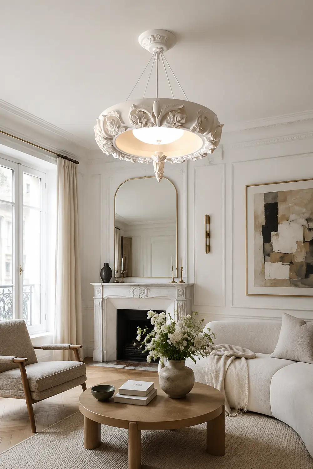 Artistic Carved Plaster Chandelier - Lumpaz