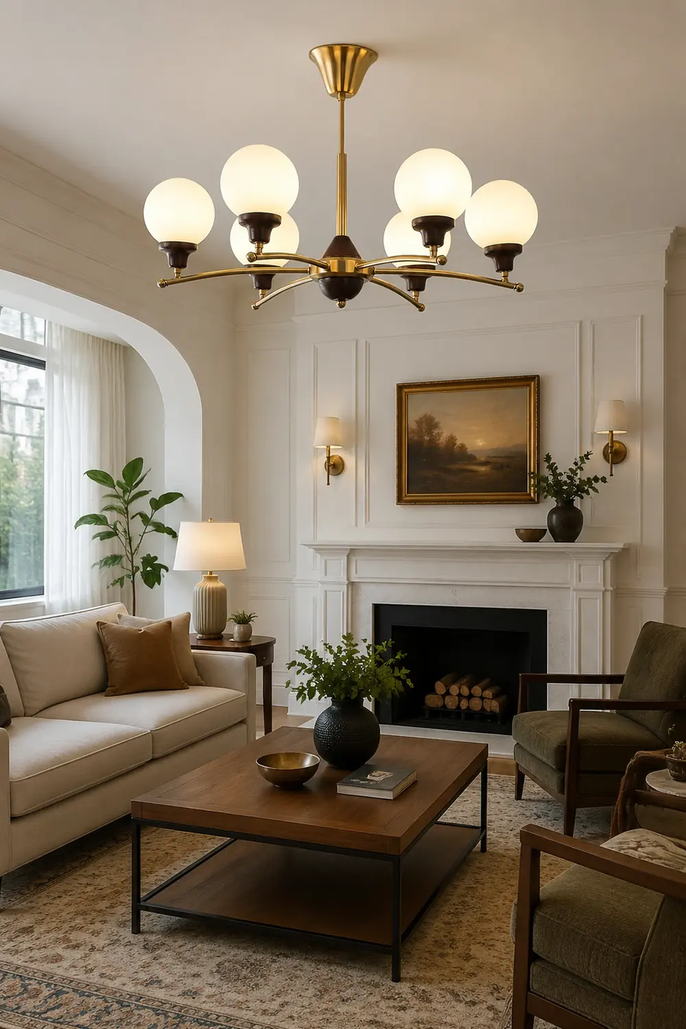 Walnut Glass Ball Chandelier - Lumpaz