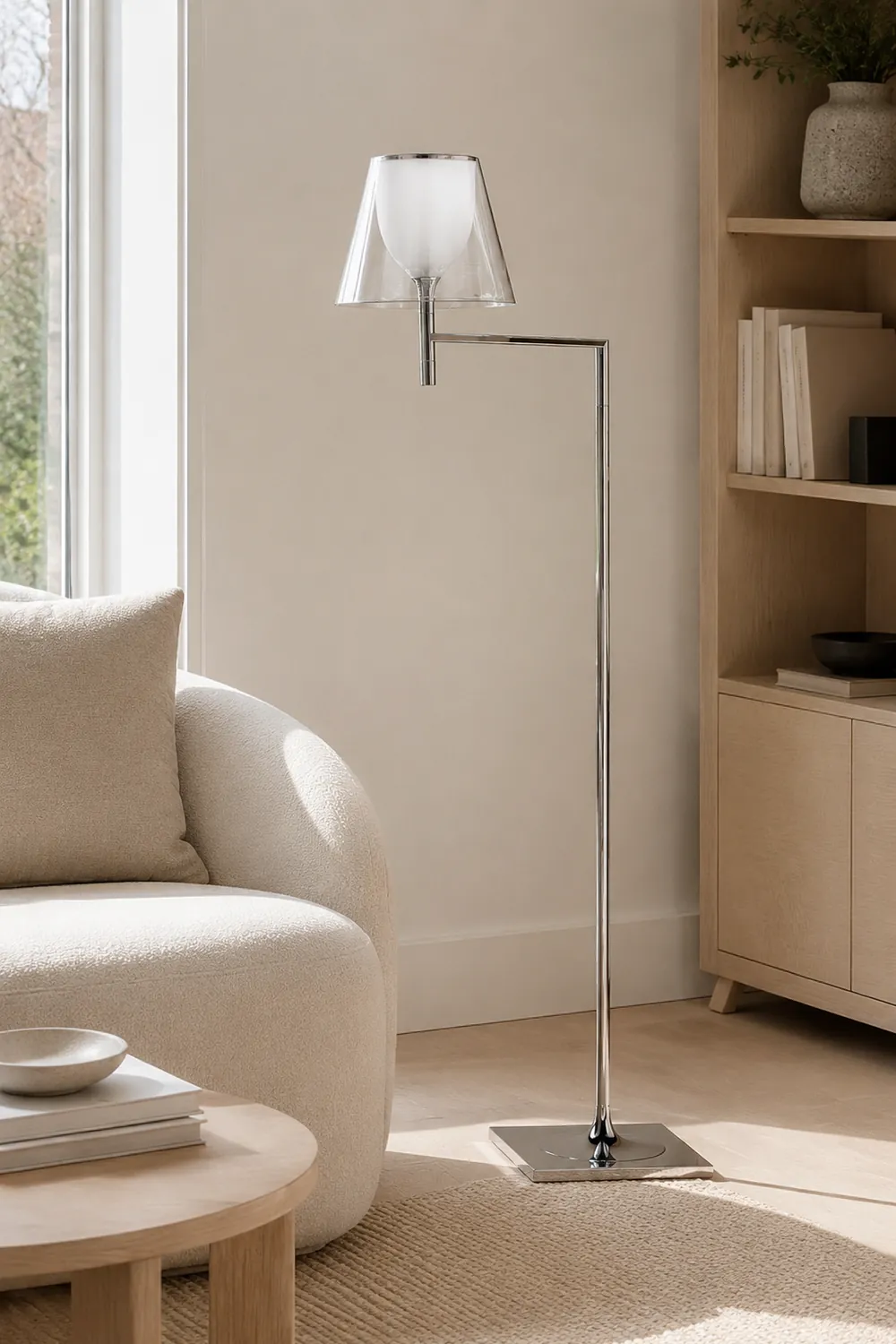 Chrome Prism Bending Floor Light - Lumpaz