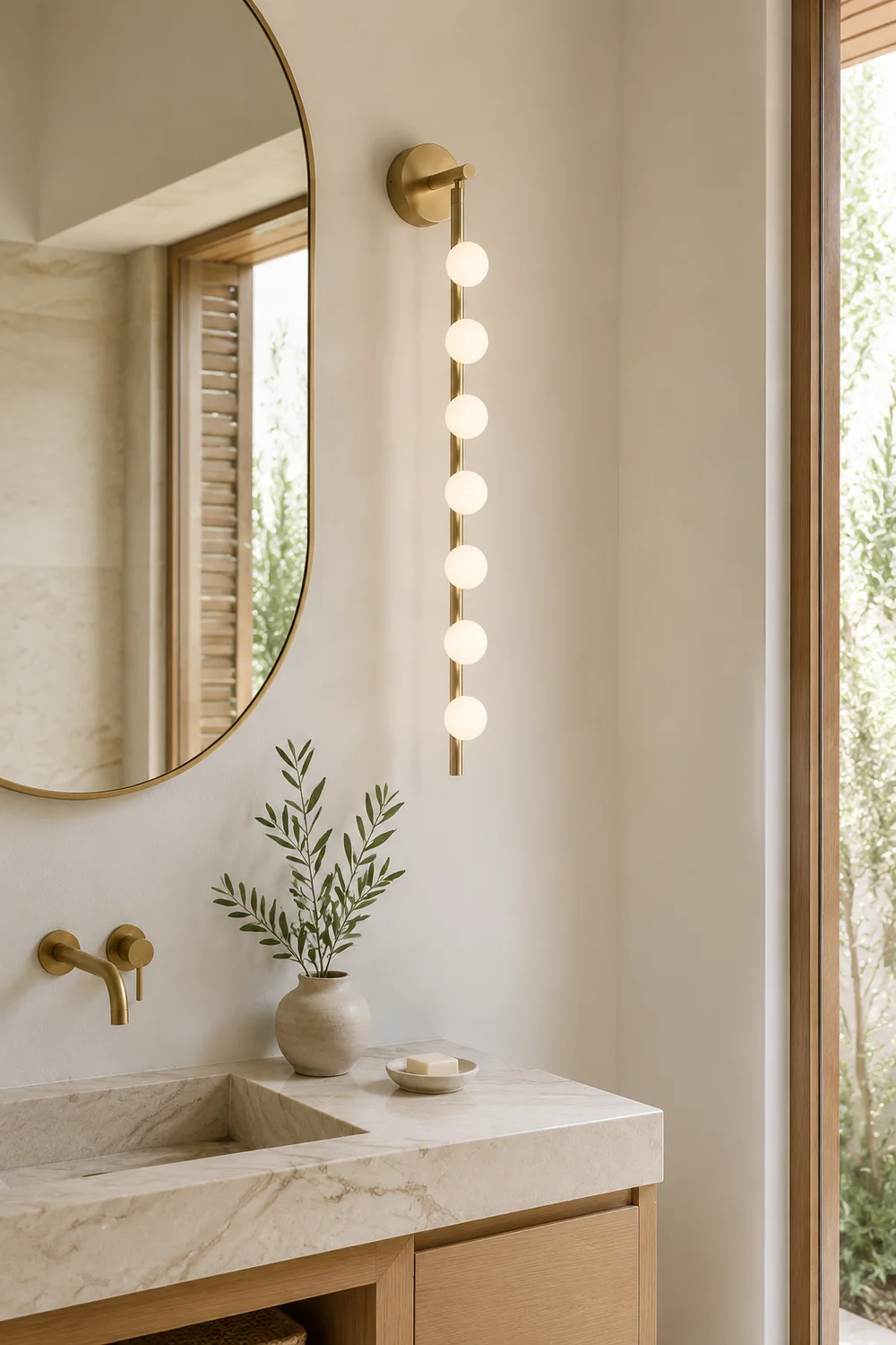 Brass Glass Tube Wall Lamp - Lumpaz