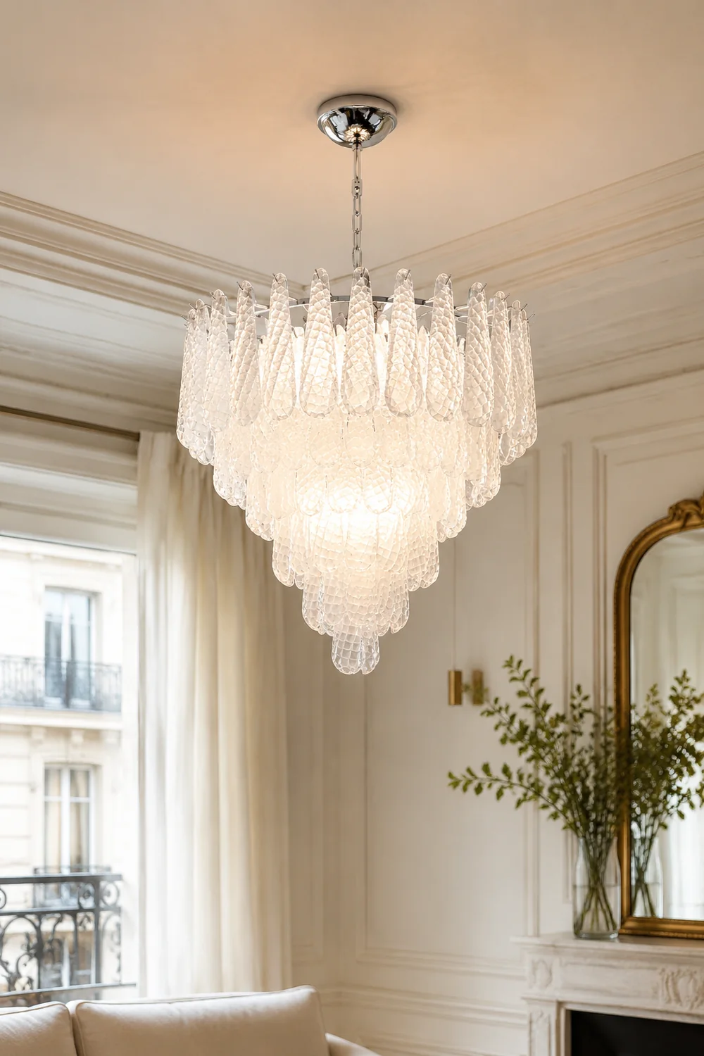 Grid Glass Waterfall Chandelier - Lumpaz