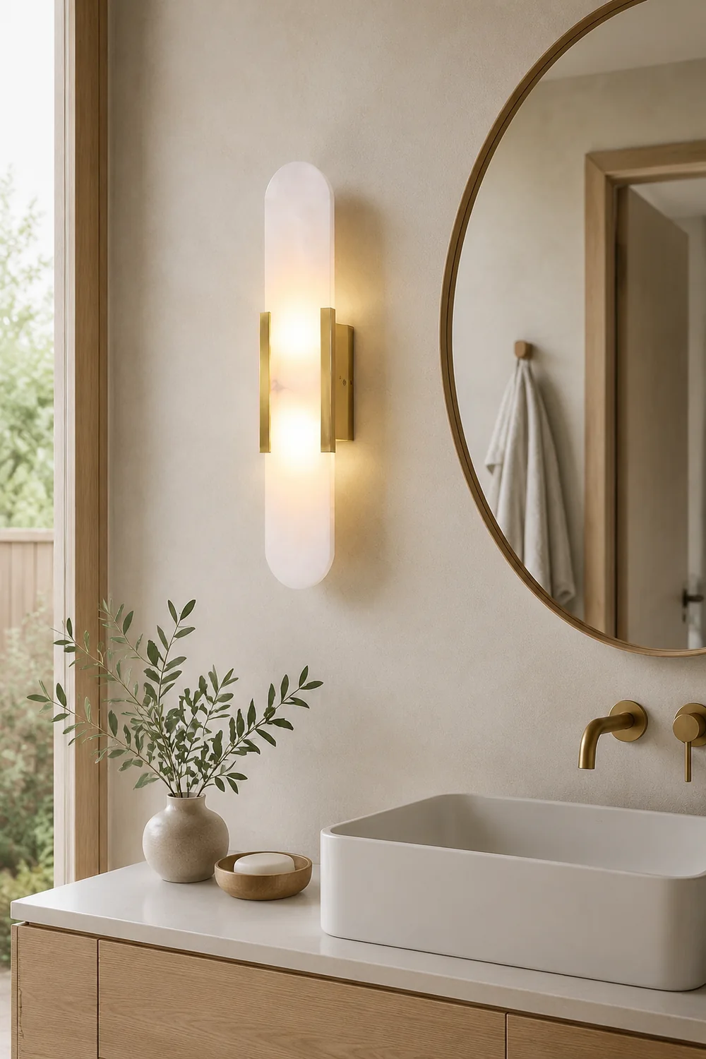 Melange Elongated Alabaster Wall Lamp - Lumpaz