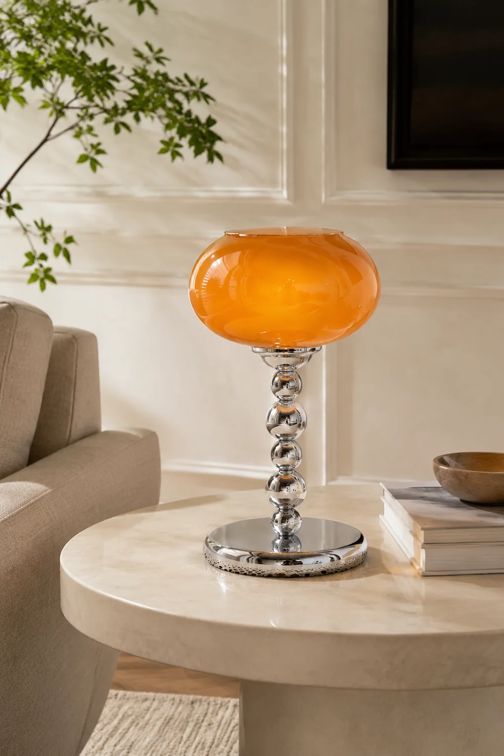 Oval Persimmon Table Light - Lumpaz