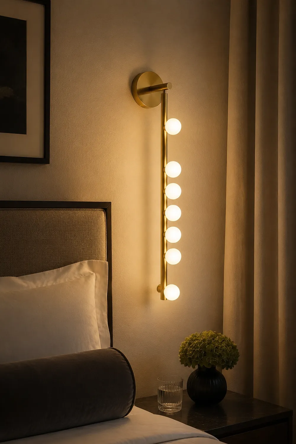 Brass Glass Tube Wall Lamp - Lumpaz