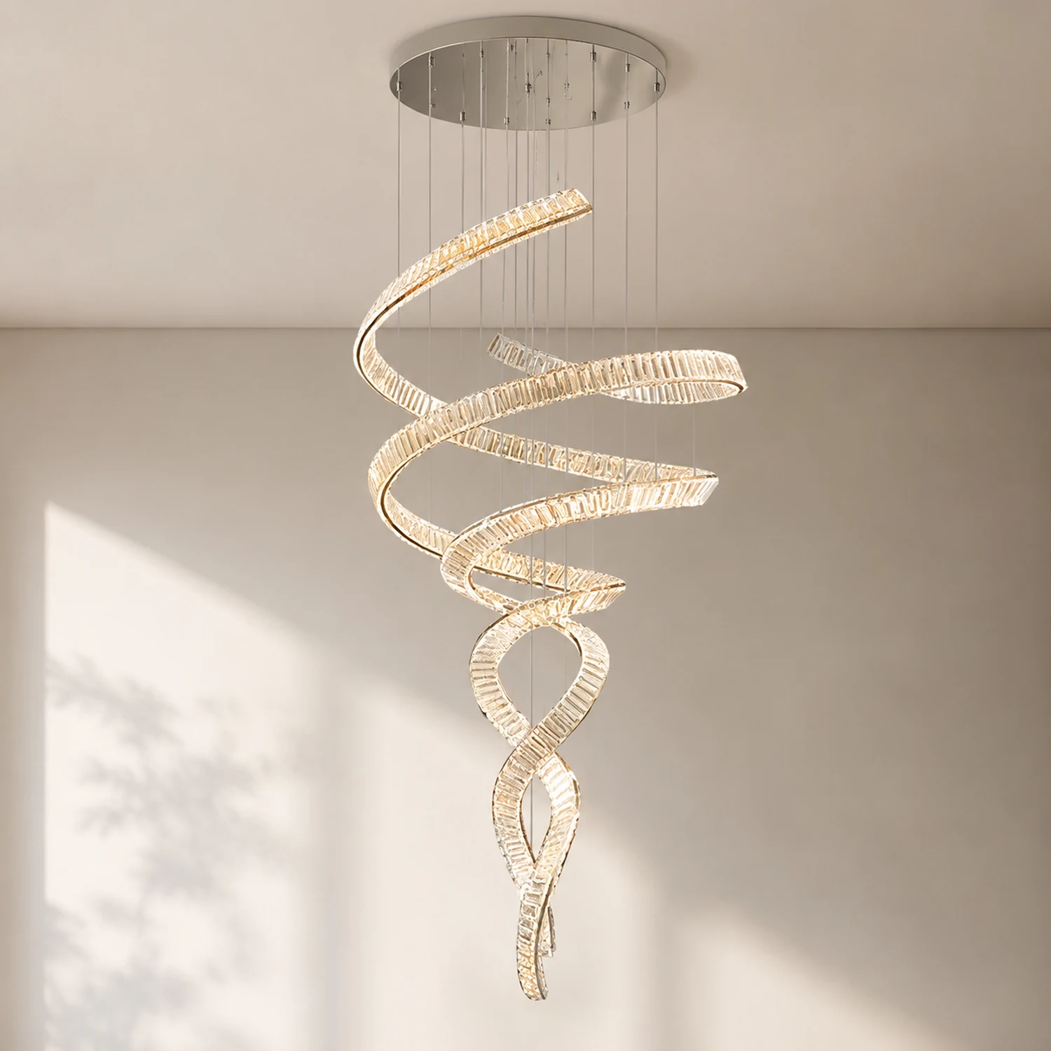 Long Spiral Crystal Chandelier - Lumpaz