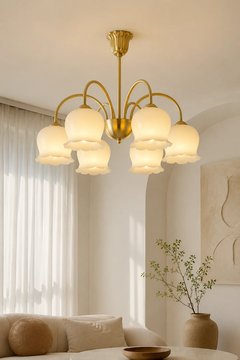 Orchids Brass Chandelier - Lumpaz