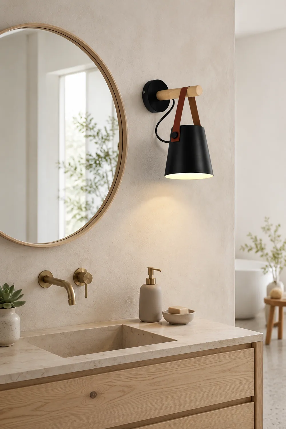 Wooden Conical Wall Light - Lumpaz
