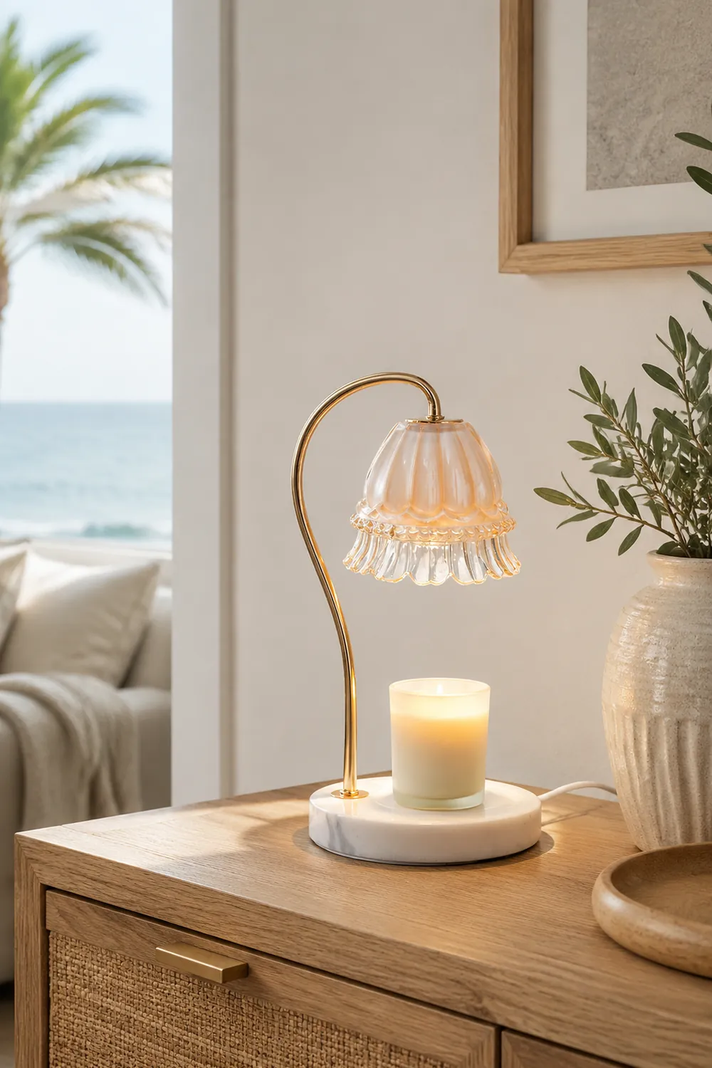 Lily Marble Warmer Table Lamp - Lumpaz