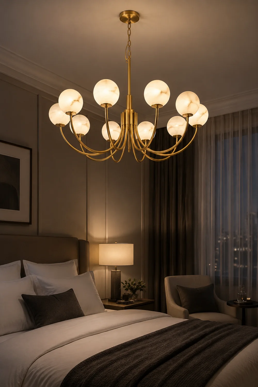 Aurelian Alabaster Globe Chandelier - Lumpaz