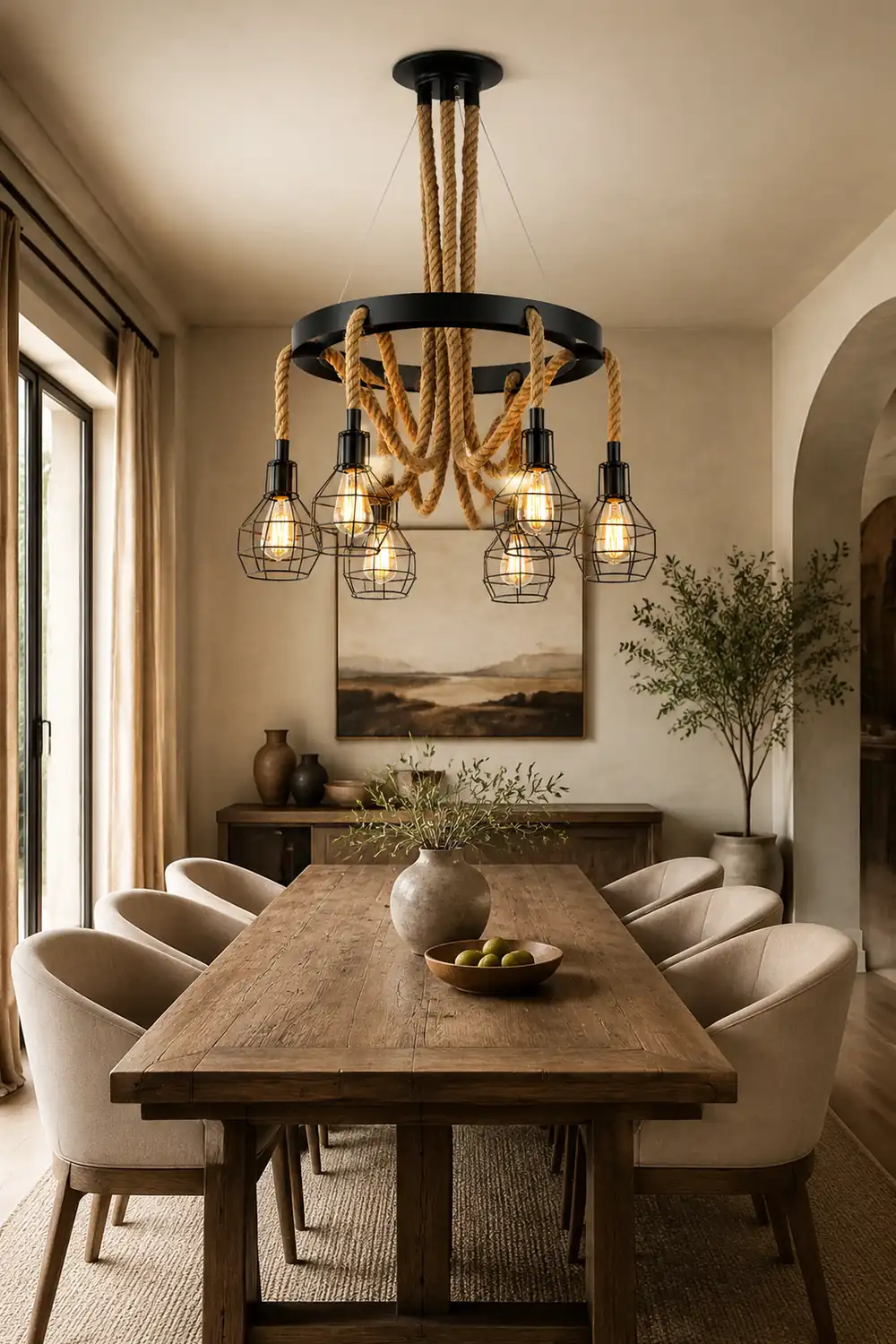 Hemp Rope Industrial Starfall Chandelier - Lumpaz