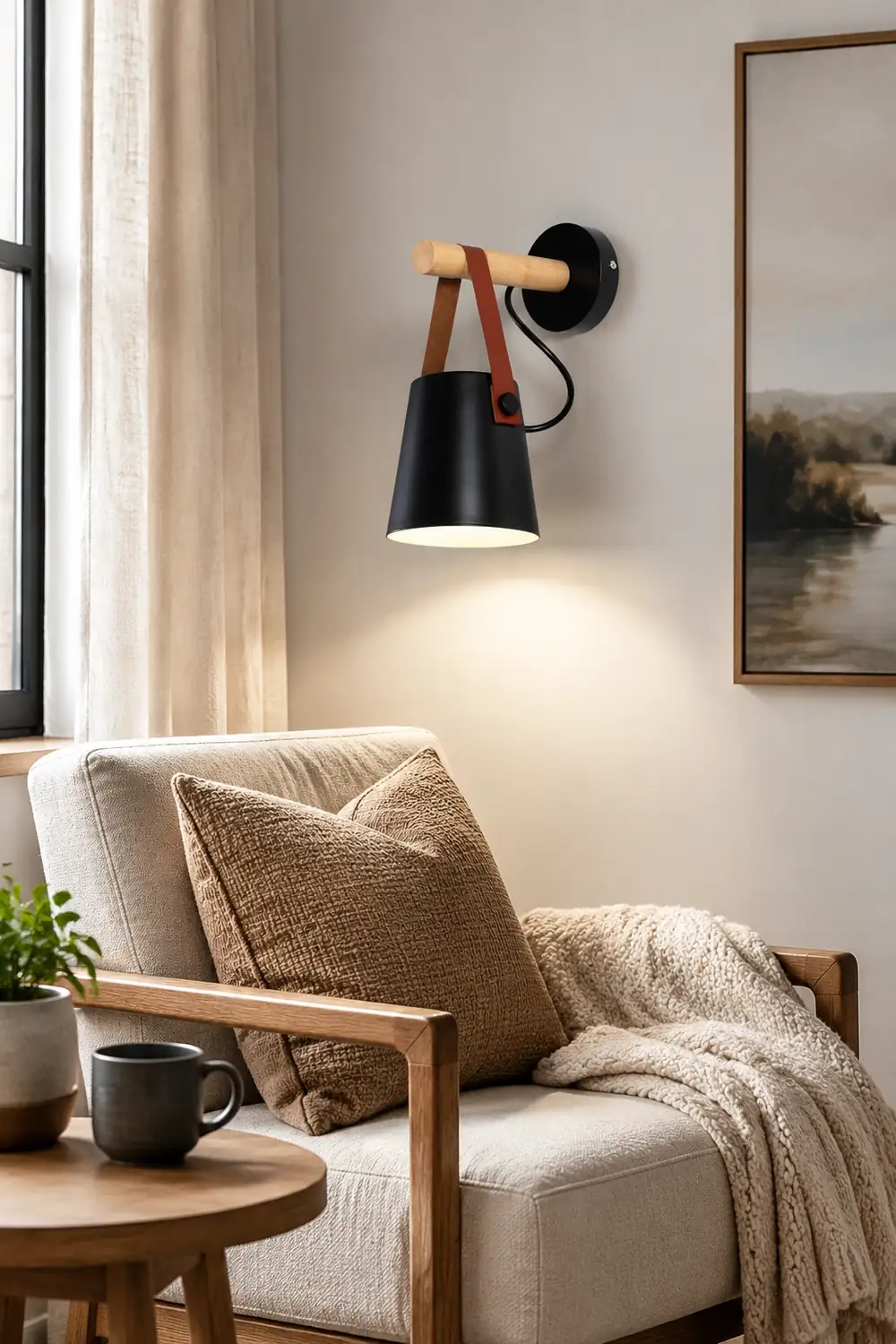 Wooden Conical Wall Light - Lumpaz